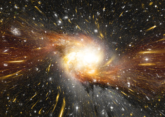 Stars, dust and gas nebula in a far galaxy