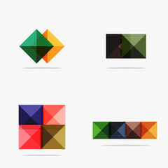 Set of square abstract backgrounds or infographics for content