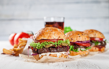 Close-up of home made burgers