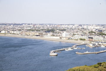 View of Enoshima Island From the Observation Deck at Samuel cocking garden - Kamakura, Japan