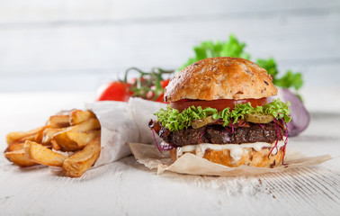 Close-up of home made burgers