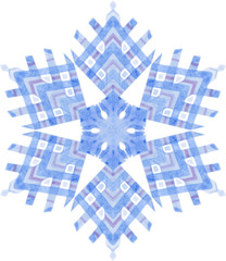 Obraz premium Watercolor snowflake on white background. 