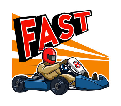 Vector illustration for go kart race theme