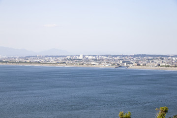 View of Enoshima Island From the Observation Deck at Samuel cocking garden - Kamakura, Japan