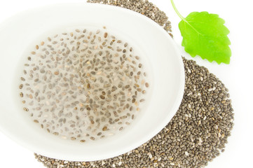 Healthy chia seeds isolated on a white background cutout