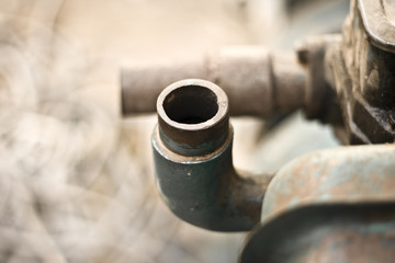 Diesel engine parts. Radiator pipe.