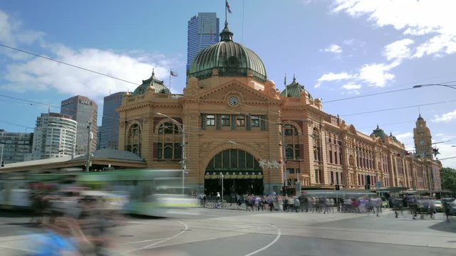 Melbourne Australia Victoria station traffic time lapse