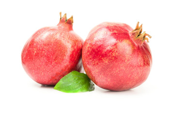 Ripe pomegranates isolated on a white background cutout