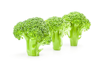 Fresh raw broccoli isolated on a white background cutout