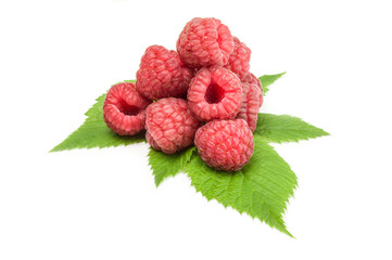 Juicy raspberry isolated on a white background cutout