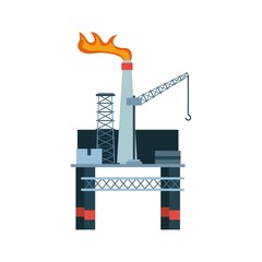 oil industry rig factory icon over white background. colorful design. vector illustration