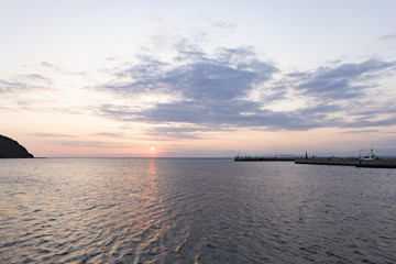 Sunset view of Enoshima - Nov. 6, 2016: Fujisawa, Japan - Enoshima landscape.