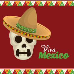 viva mexico poster celebration vector illustration design