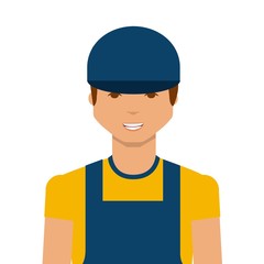 cartoon worker man icon over white background. colorful design. vector illustration