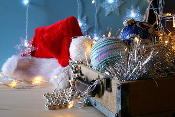 low key close up Image of christmas festive decorations