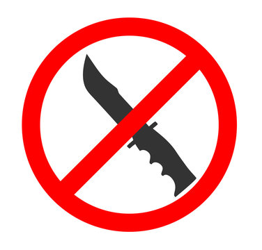 No Knife Sign and Symbol