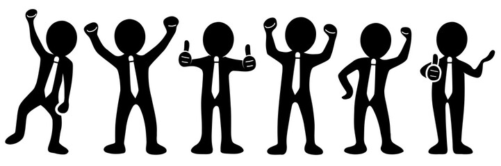 Set: Motivierte und erfolgreiche Business-Männchen - Vektor / freigestellt