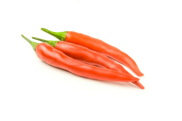Chilli cayenne pepper isolated on a white background cutout
