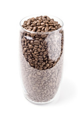 Coffee beans on a white background. Clipping path