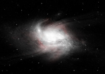 Stars, dust and gas nebula in a far galaxy