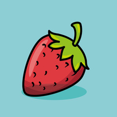 strawberry fresh fruit isolated icon vector illustration design