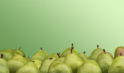 Birnen auf grünem Hintergrund