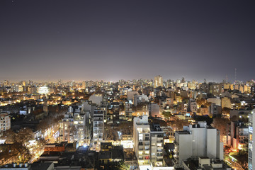 High view of Buenos Aires City at night