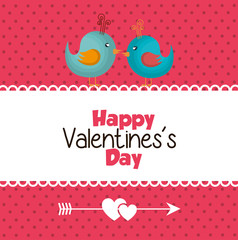 happy valentines day card vector illustration design