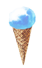 Watercolor vanilla ice cream 