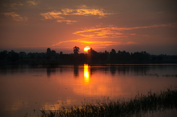 .Golden West is about to leave the horizon. In the beautiful lig