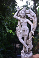 Fototapeta na wymiar Wood sculpture at The Sanctuary of Truth, Thailand