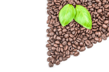Coffee grains isolated on a white background cutout