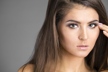 Fototapeta premium Happy beautiful brunette woman