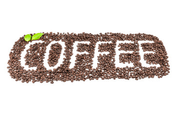 Roast coffee isolated on a white background cutout