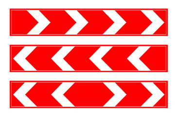 Warning traffic sign - The direction of turn
