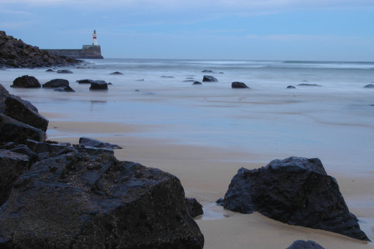 Fraserburgh Lighthouse and Shoreline at Dusk