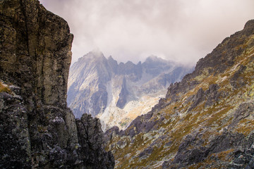 A beautiful rocky mountain landscape in High Tatry, Slovakia