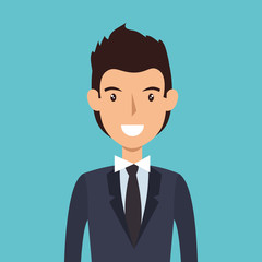 businessman character avatar icon vector illustration design