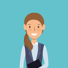 businesswoman character avatar icon vector illustration design