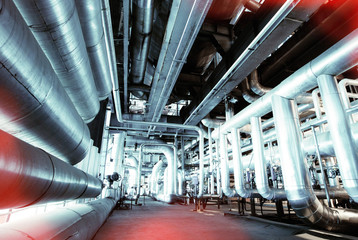 Obraz premium Blue toned interior industrial background.