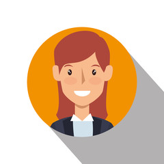 businesswoman character avatar icon vector illustration design