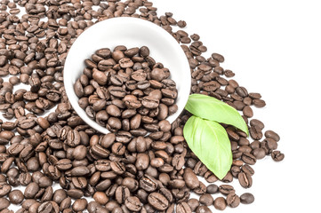 Brown coffee on a white background. Clipping path