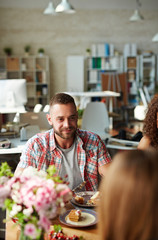 Talking by table