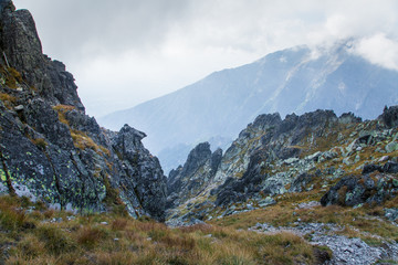 A beautiful rocky mountain landscape in High Tatry, Slovakia