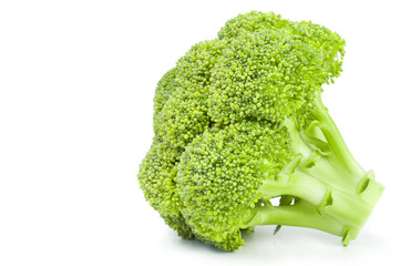 Fresh green broccoli isolated on a white background cutout