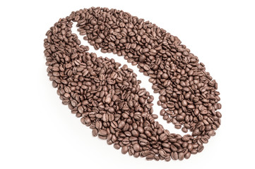 Roast coffee isolated on a white background cutout