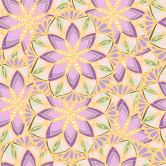 Abstract  background of drawn shapes and leaves