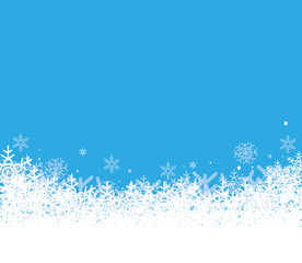 blauer Hintergrund mit Schneeflocken