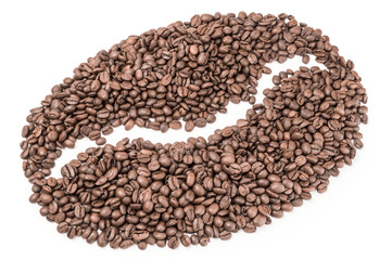 Coffee beans isolated on a white background cutout