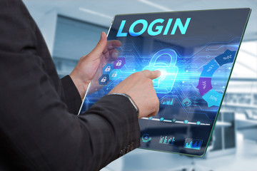 Business, Technology, Internet and network concept. Business man